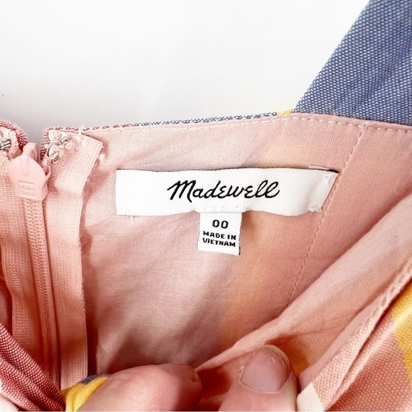 ✅ MADEWELL Tie-Front Cutout Dress in Sherbet Stripe SIZE 00 - Picture 9 of 11